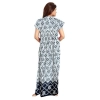 Dropship Women's Cotton Printed Maxi Nighty (Navy Blue)