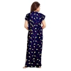 Women's Cotton Printed Maxi Nighty (Purple) Women's Cotton Printed Maxi Nighty (Purple)