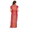 Dropship Women's Cotton Printed Maxi Nighty (Red)