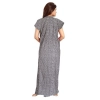 Women's Cotton Printed Maxi Nighty (Grey) Women's Cotton Printed Maxi Nighty (Grey)