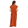 Dropship Women's Cotton Printed Maxi Nighty (Orange)