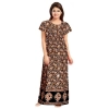 Dropship Women's Cotton Printed Maxi Nighty (Brown)