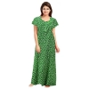 Dropship Women's Cotton Printed Maxi Nighty (Green)