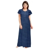 Dropship Women's Cotton Printed Maxi Nighty (Blue)