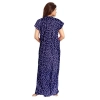Women's Cotton Printed Maxi Nighty (Blue) Women's Cotton Printed Maxi Nighty (Blue)