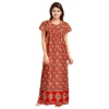 Dropship Women's Cotton Printed Maxi Nighty (Red)