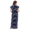 Dropship Women's Cotton Printed Maxi Nighty (Blue)