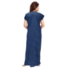 Dropship Women's Cotton Printed Maxi Nighty (Blue)