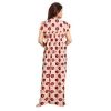 Dropship Women's Cotton Printed Maxi Nighty (Red)