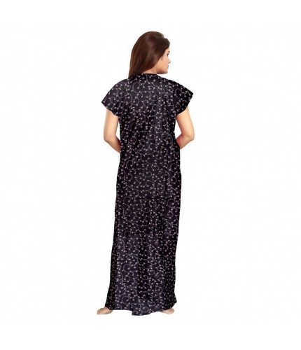 Women's Cotton Printed Maxi Nighty (Grey)