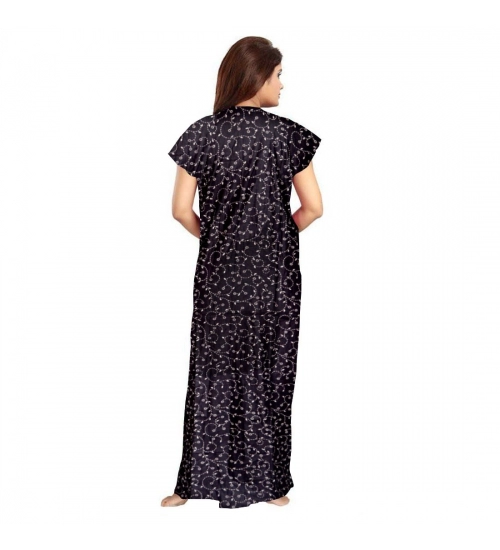 Women's Cotton Printed Maxi Nighty (Grey) Women's Cotton Printed Maxi Nighty (Grey)