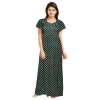 Dropship Women's Cotton Printed Maxi Nighty (Green)