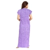 Women's Cotton Printed Maxi Nighty (Lavender)
