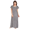 Women's Cotton Printed Maxi Nighty (Grey) Women's Cotton Printed Maxi Nighty (Grey)