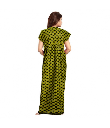 Women's Cotton Printed Maxi Nighty (Green)