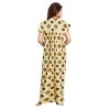 Dropship Women's Cotton Printed Maxi Nighty (Off White)