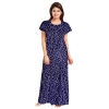 Women's Cotton Printed Maxi Nighty (Blue) Women's Cotton Printed Maxi Nighty (Blue)