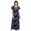 Dropship Women's Cotton Printed Maxi Nighty (Blue)