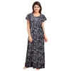 Dropship Women's Cotton Printed Maxi Nighty (Grey)