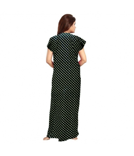 Women's Cotton Printed Maxi Nighty (Green)