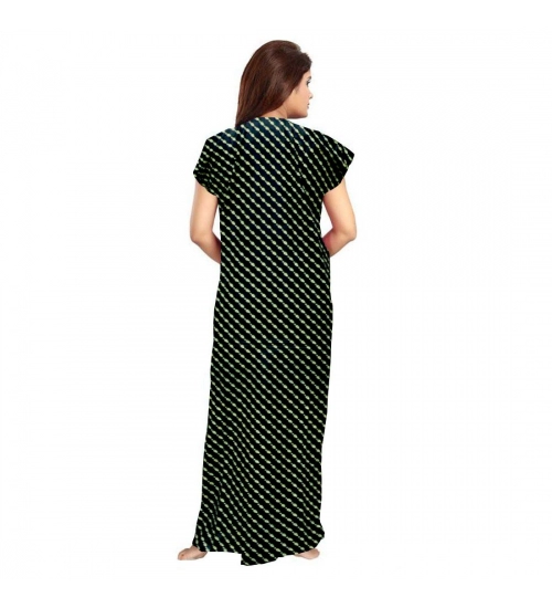 Women's Cotton Printed Maxi Nighty (Green)