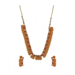 Women's Elegent Laxmi Coin Shape Jewellery Chowker Set (White, Free Size)