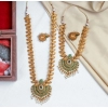 Dropship Women's Stylish And Elegent Temple Jewellery Set (Green, Free Size)