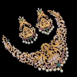 Generic Women's Elegent Temple Jewellery Set (Multi Color, Free Size)