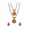 Dropship Women's Elegent And Modern Double Line Temple Jewellery Set (Red, Free Size)