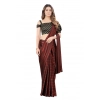 Women's Satin Silk Saree with Blouse (Orange, 5-6 Mtrs) Women's Satin Silk Saree with Blouse (Orange, 5-6 Mtrs)