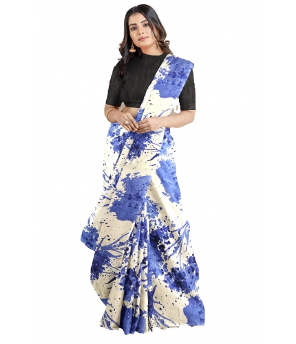 Women's Joya Silk Saree with Blouse (Blue, 5-6 Mtrs)