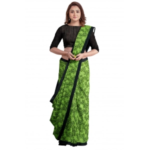 Generic Women's Super Line Saree with Blouse (Green, 5-6 Mtrs)