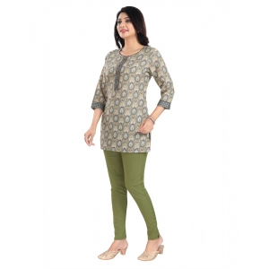 Generic Women's 3/4th Sleeve Viscose Blend Tunic Short Top (Multicolor)