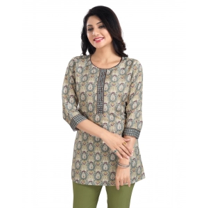 Generic Women's 3/4th Sleeve Viscose Blend Tunic Short Top (Multicolor)