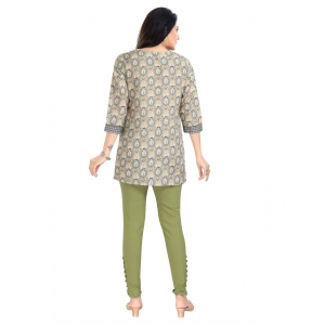 Generic Women's 3/4th Sleeve Viscose Blend Tunic Short Top (Multicolor)