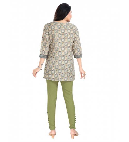 Women's 3/4th Sleeve Viscose Blend Tunic Short Top (Multicolor)