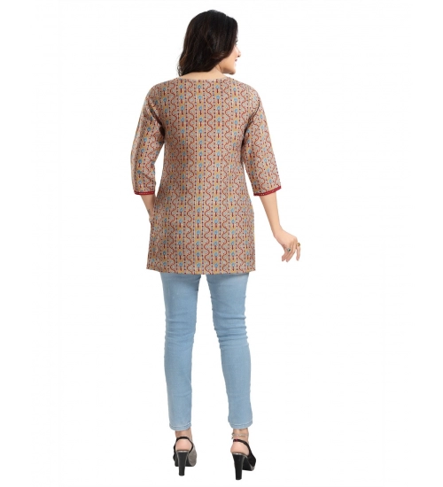 Women's 3/4th Sleeve Viscose Blend Tunic Short Top (Multicolor)