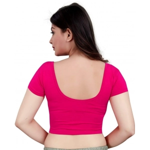 Generic Women's Short Sleeve Cotton Lycra Readymade Blouse (Pink, Free Size)