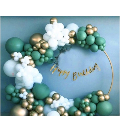 Birthday Decoration Combo Of Gold Birthday Banner, Metallic Balloons, Balloonpump (Multicolor)