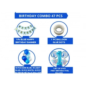 Generic 1St Birthday Baby Boytheme Decorations Kit Combo (Blue)