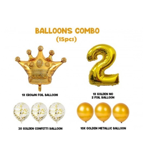 2Nd Birthday Decoration Items For Boys Or Girls (Golden)