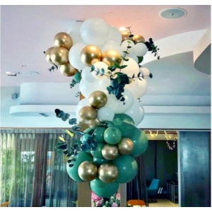 Generic Birthday Decoration Combo Of Gold Birthday Banner, Metallic Balloons, Balloonpump (Multicolor)