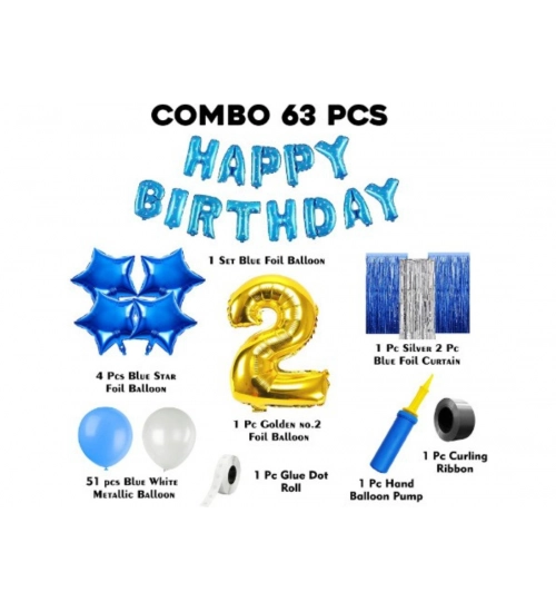 2Nd Birthday Decoration Items For Boys (Multicolor)