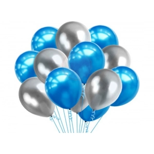 Generic 10Th Happy Birthday Decoration Combo With Foil And Star Balloons (Blue, Silver)