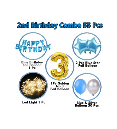 3Rd Birthday Decoration Items For Boys With Fairy Lights (Multicolor)