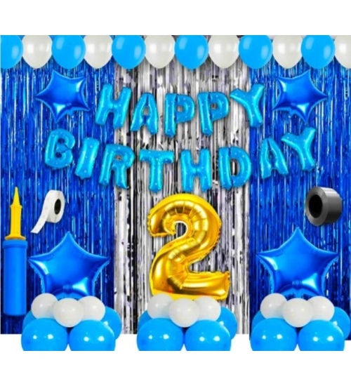 2Nd Birthday Decoration Items For Boys (Multicolor)