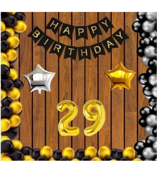 29 No Gold Foil Balloons Set With Metallic Balloons Star Foil Balloons (Multicolor)