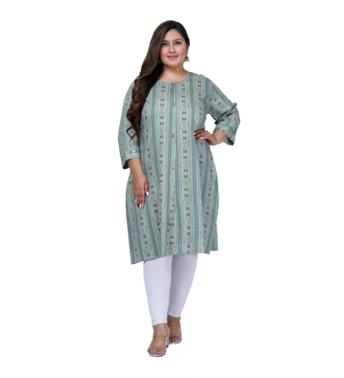 Women's Office wear Golden Foil Capsule A-Line Kurti (Light Green)