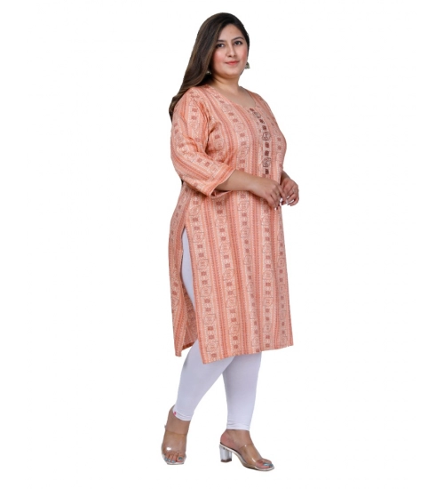 Women's Office wear Golden Foil Capsule Straight Kurti (Orange)