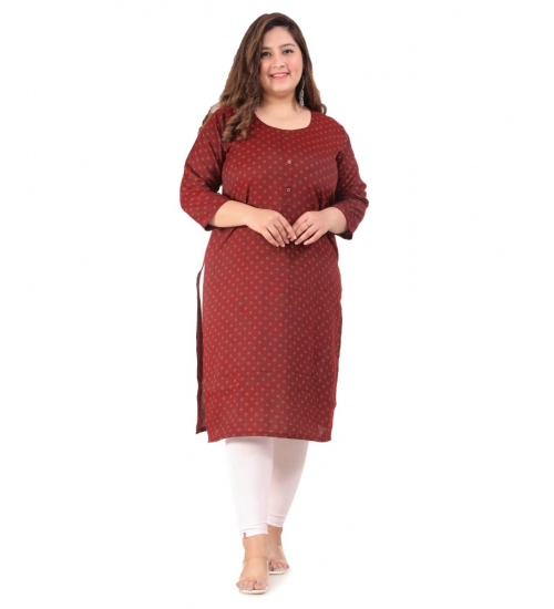 Women's Office wear Bandhni Printed Capsule Straight Kurti (Maroon)
